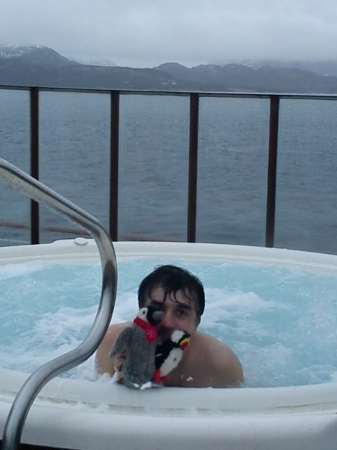 I made the mistake of dipping my head into the warm water. My brain froze.